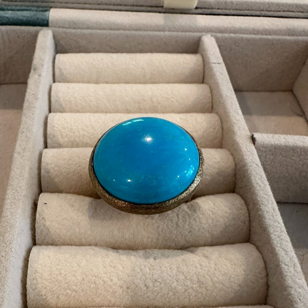 Gold and Turquoise Cocktail Ring